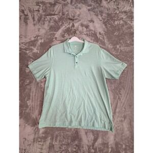 Southern Proper‎ Striped Polo Shirt Men's Large Aqua Green Collared Golf Casual